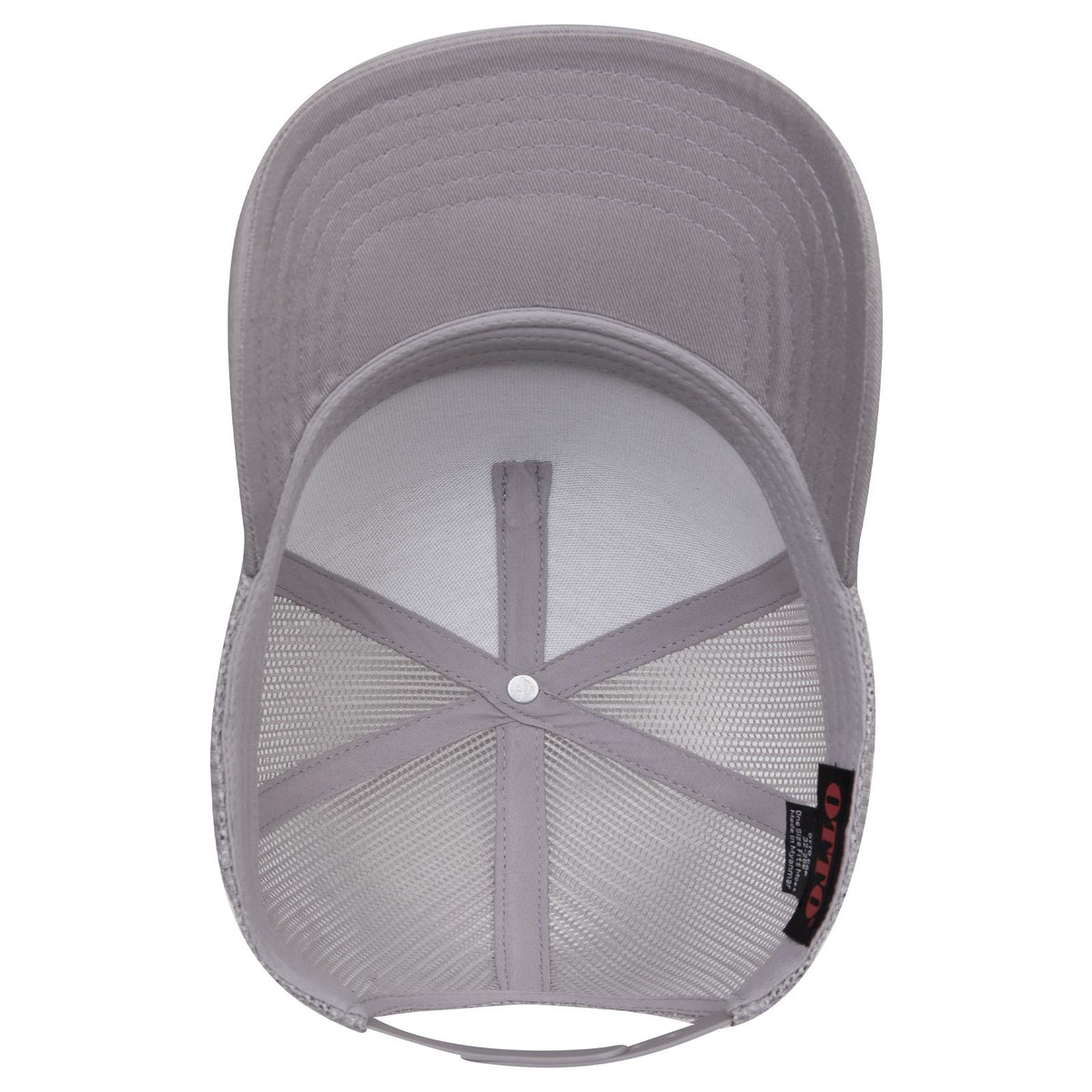 Inside View of 014 - Gray OTTO CAP 5 Panel Mid Profile Mesh Back Trucker Hat