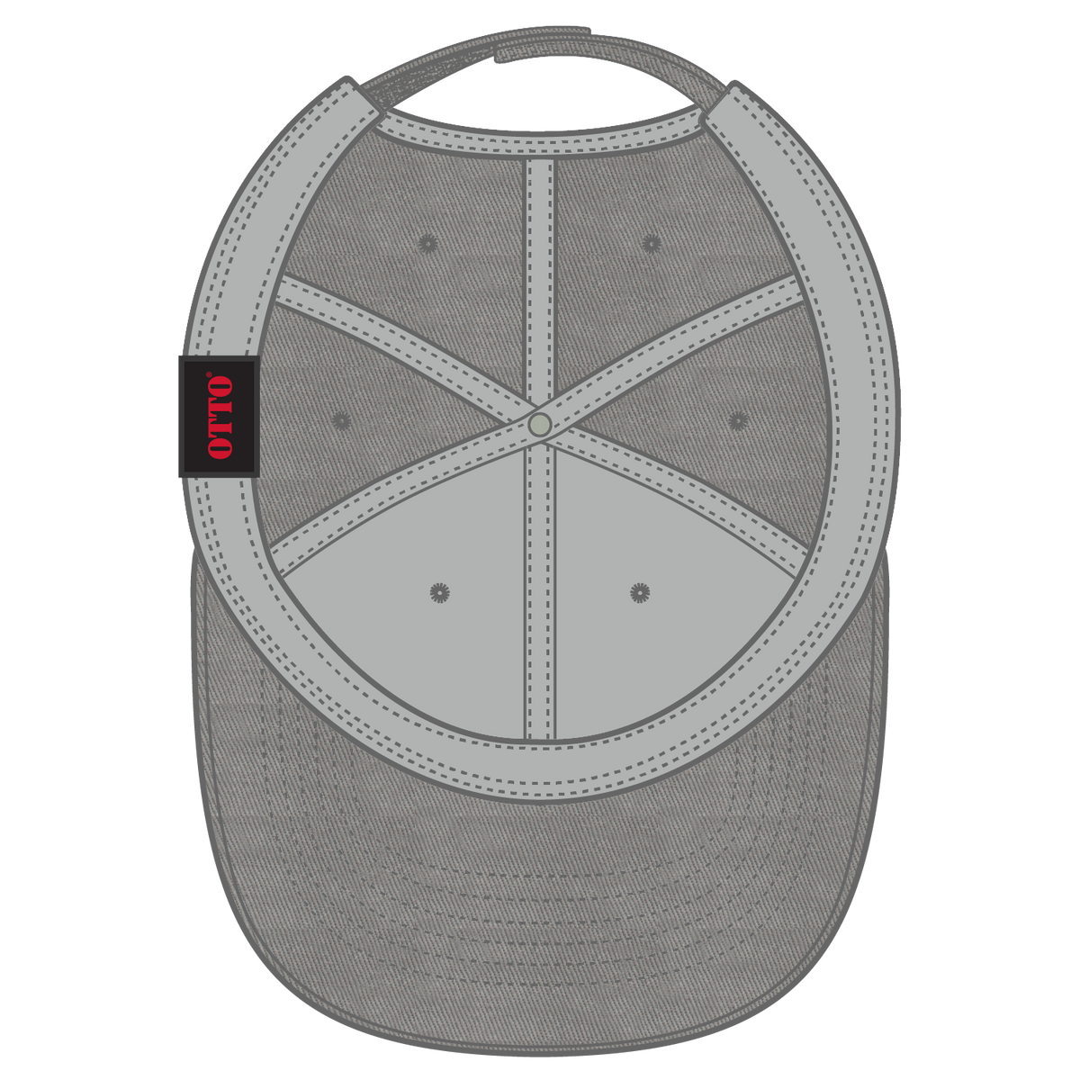 Inside View of 014 - Gray OTTO CAP 6 Panel Low Profile Baseball Cap