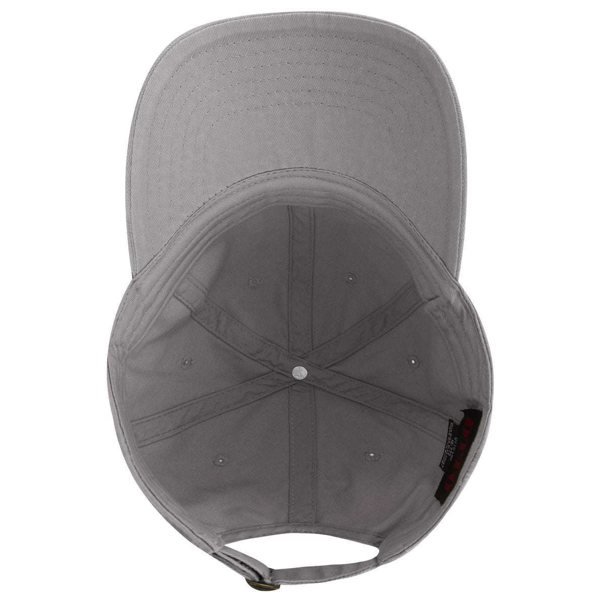 Inside View of 014 - Gray OTTO CAP 6 Panel Low Profile Dad Hat
