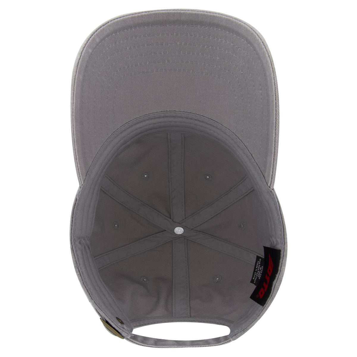 Inside View of 014 - Gray OTTO CAP 6 Panel Low Profile Dad Hat