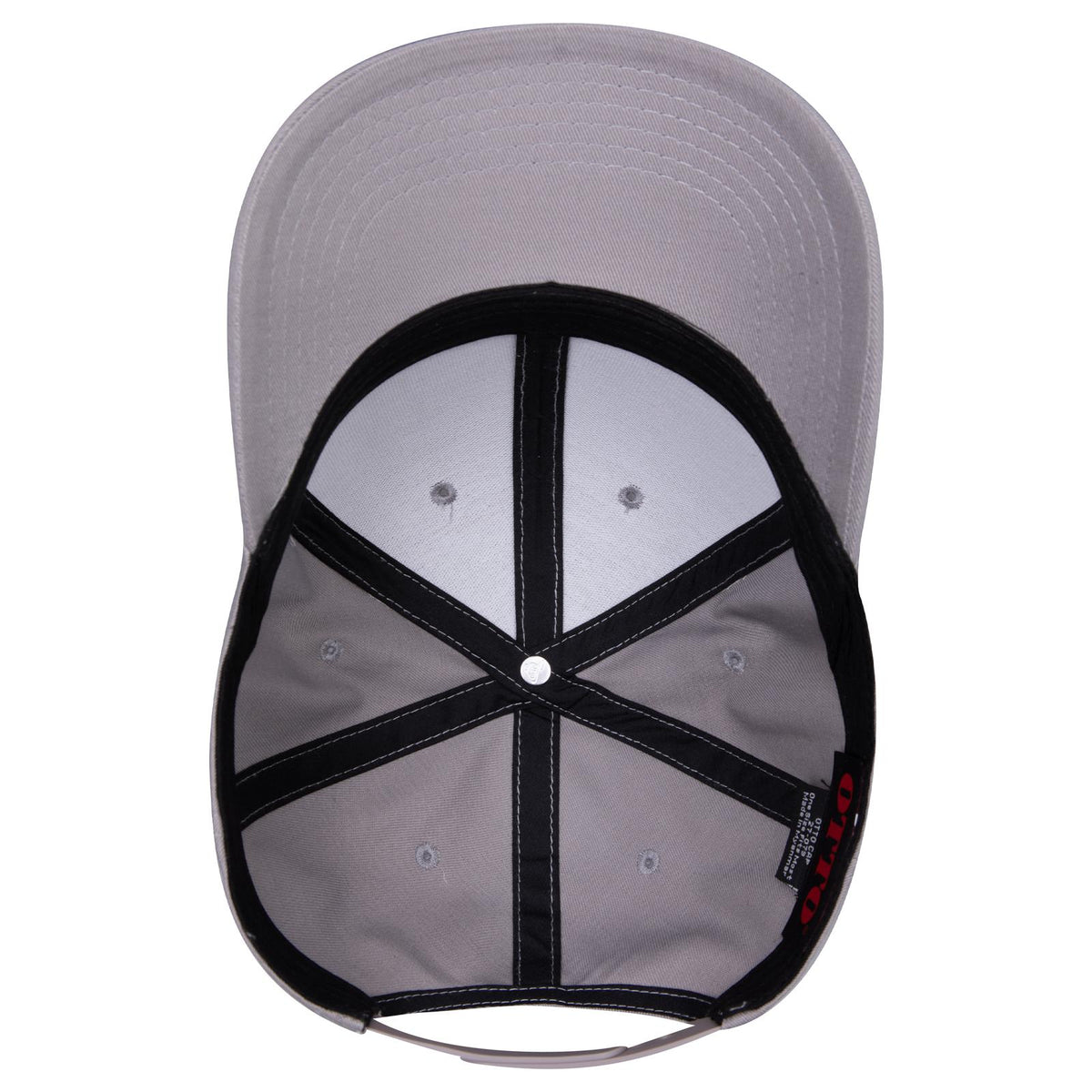 Inside View of 014 - Gray OTTO CAP 6 Panel Mid Profile Baseball Cap
