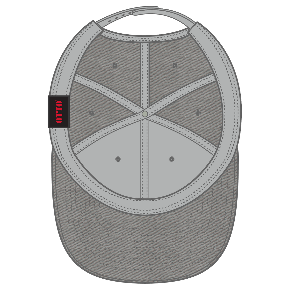 Inside View of 014 - Gray OTTO CAP 6 Panel Mid Profile Baseball Cap