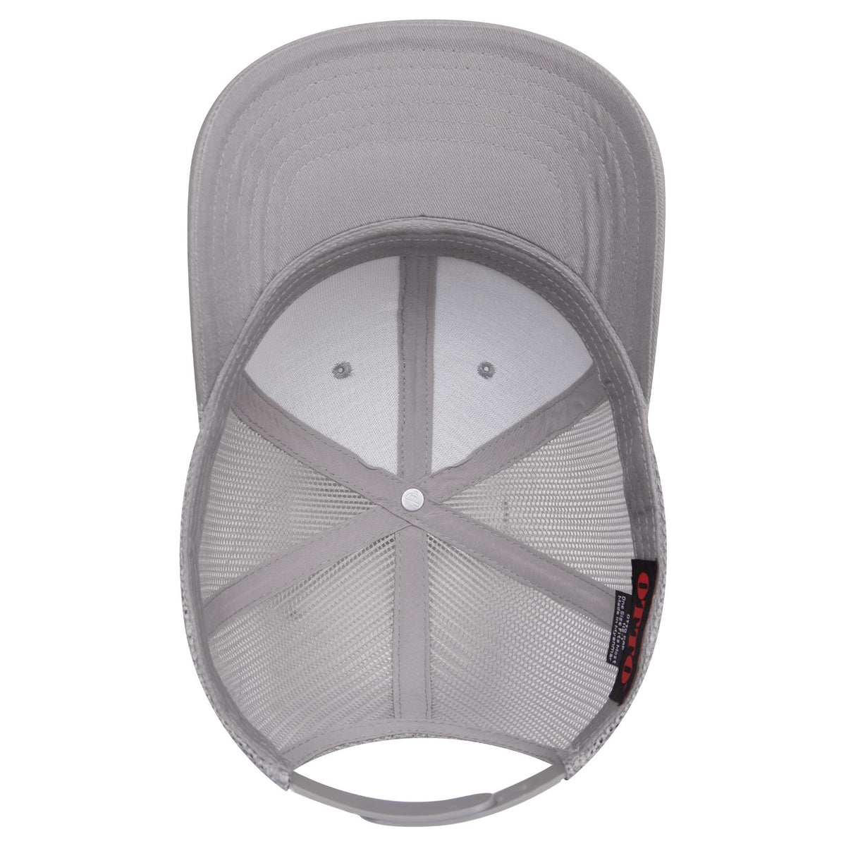 Inside View of 014 - Gray OTTO CAP 6 Panel Mid Profile Mesh Back Trucker Hat