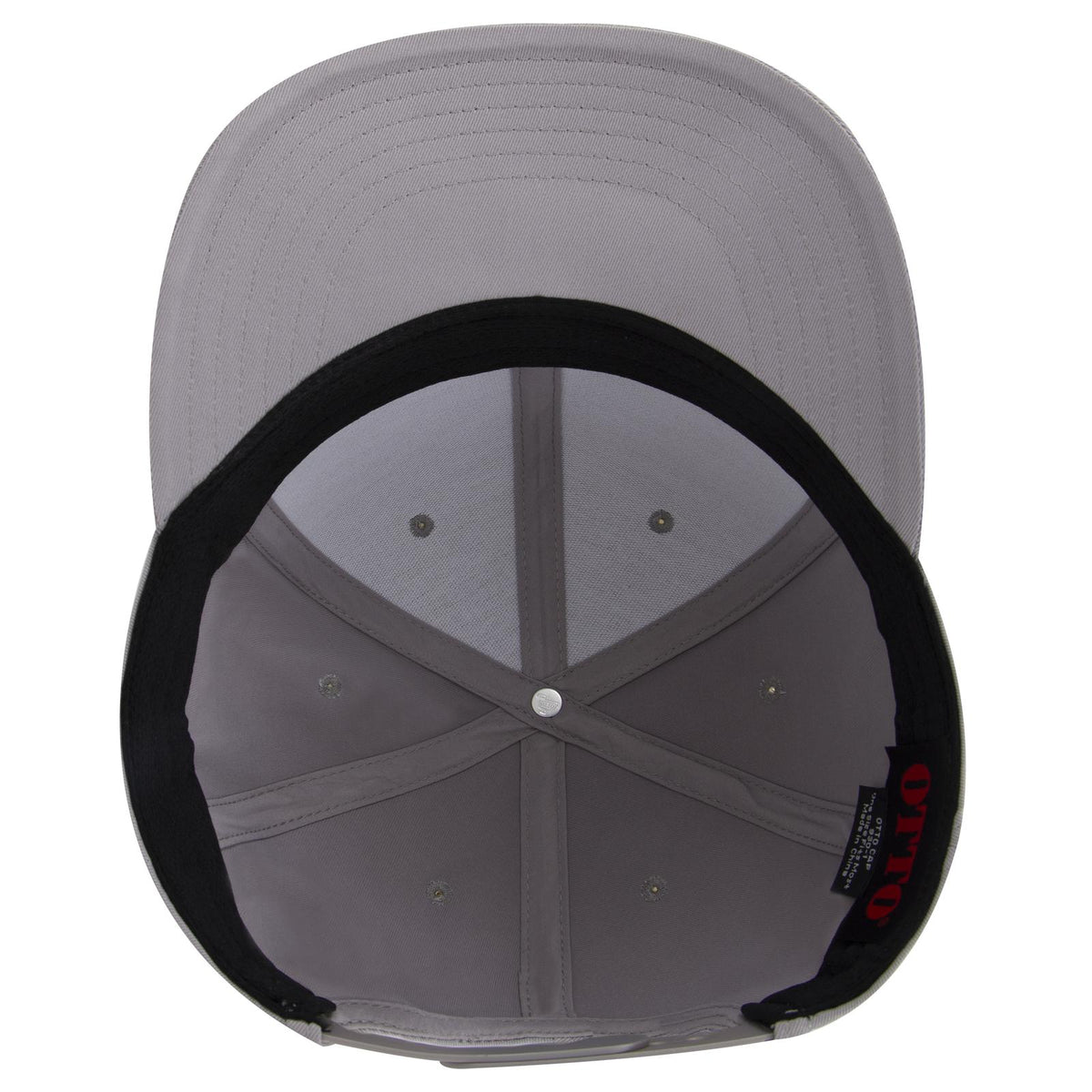 Inside View of 014 - Gray OTTO CAP 6 Panel Pro Style Baseball Cap