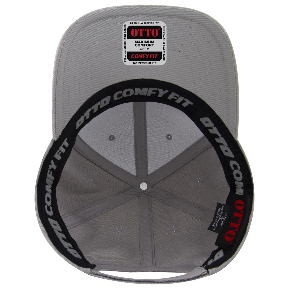 Inside View of 014 - Gray OTTO CAP "OTTO COMFY FIT" 6 Panel Low Profile Baseball Cap