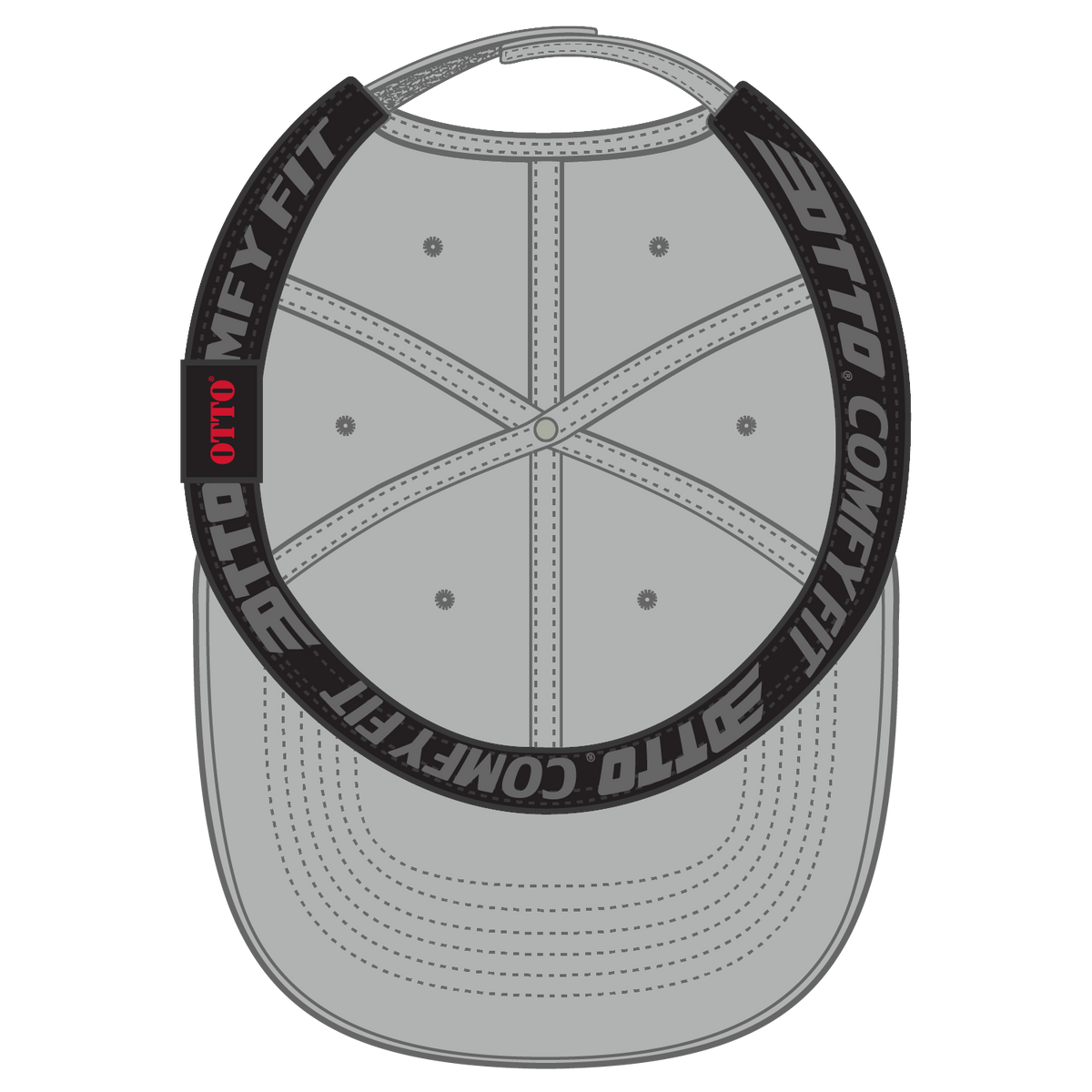 Inside View of 014 - Gray OTTO CAP "OTTO COMFY FIT" 6 Panel Low Profile Baseball Cap