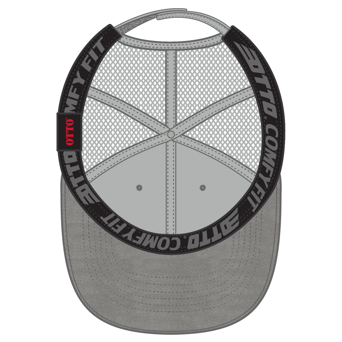 Inside View of 014 - Gray OTTO CAP "OTTO COMFY FIT" 6 Panel Low Profile Baseball Cap