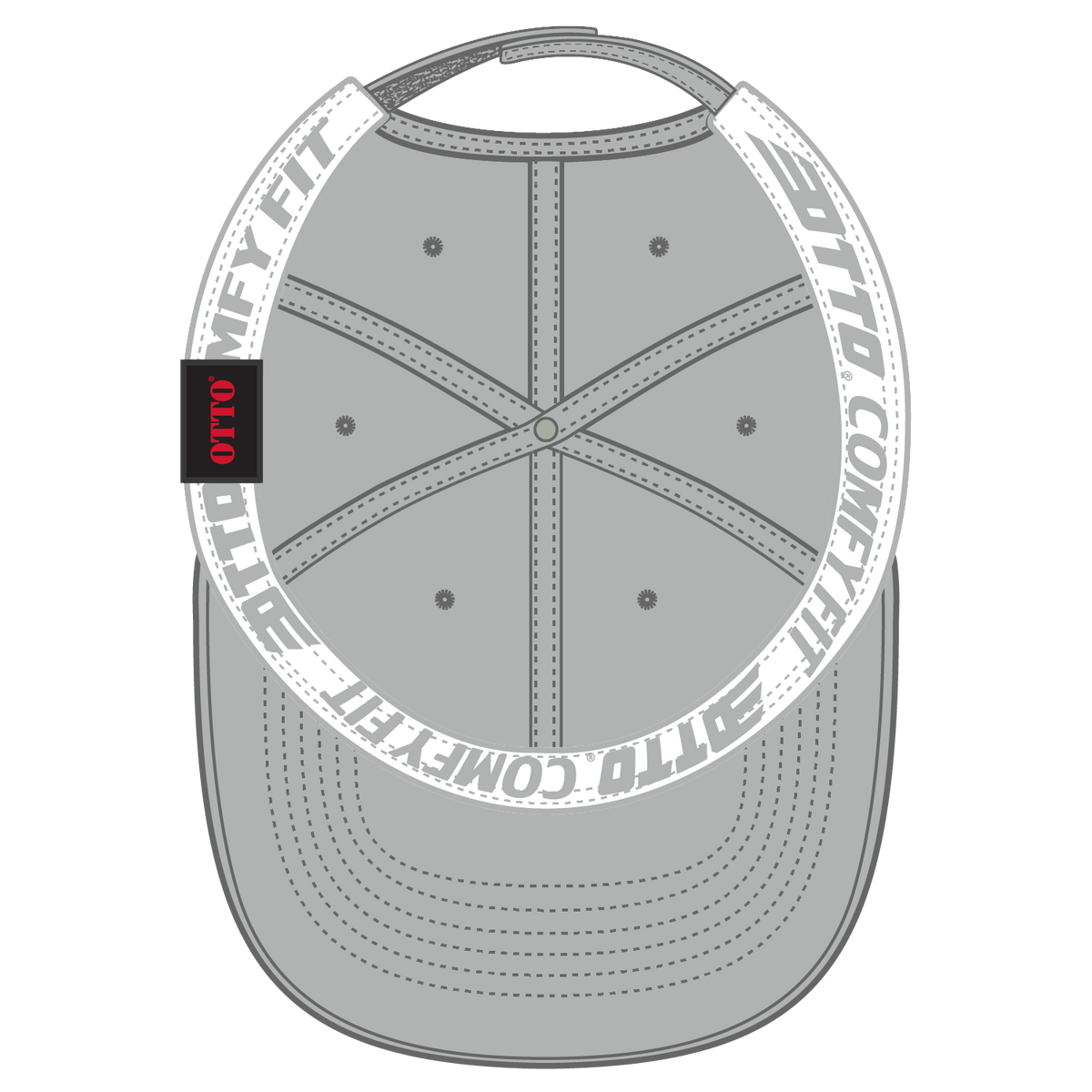 Inside View of 014 - Gray OTTO CAP "OTTO COMFY FIT" 6 Panel Low Profile Baseball Cap