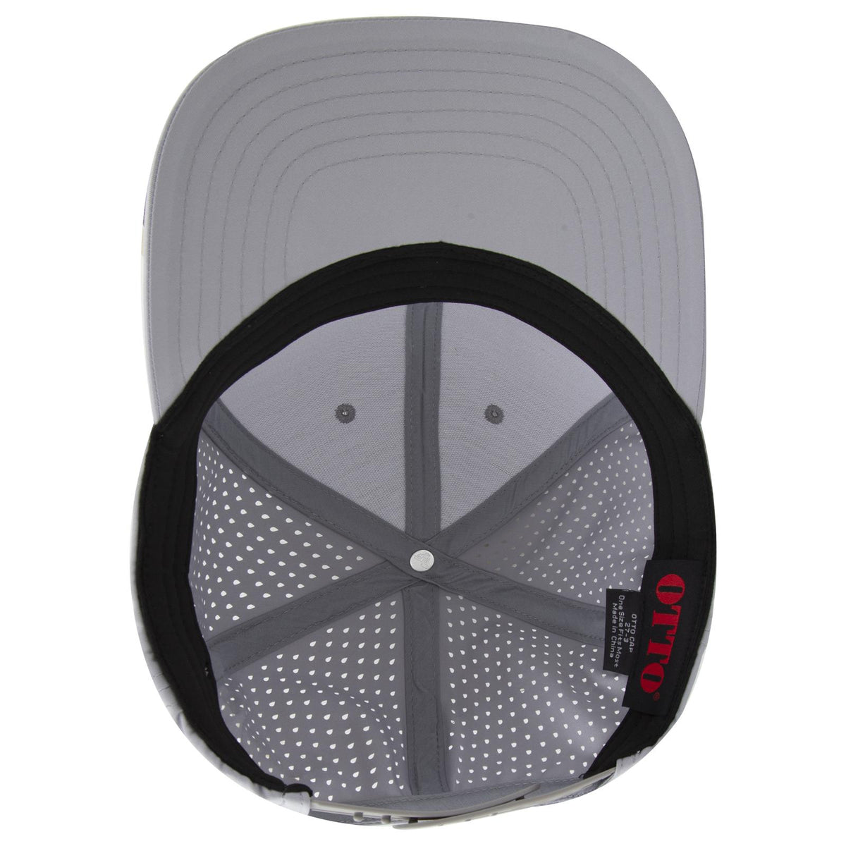 Inside View of 014 - Gray OTTO CAP "OTTO COMFY FIT" 6 Panel Mid Profile Baseball Cap