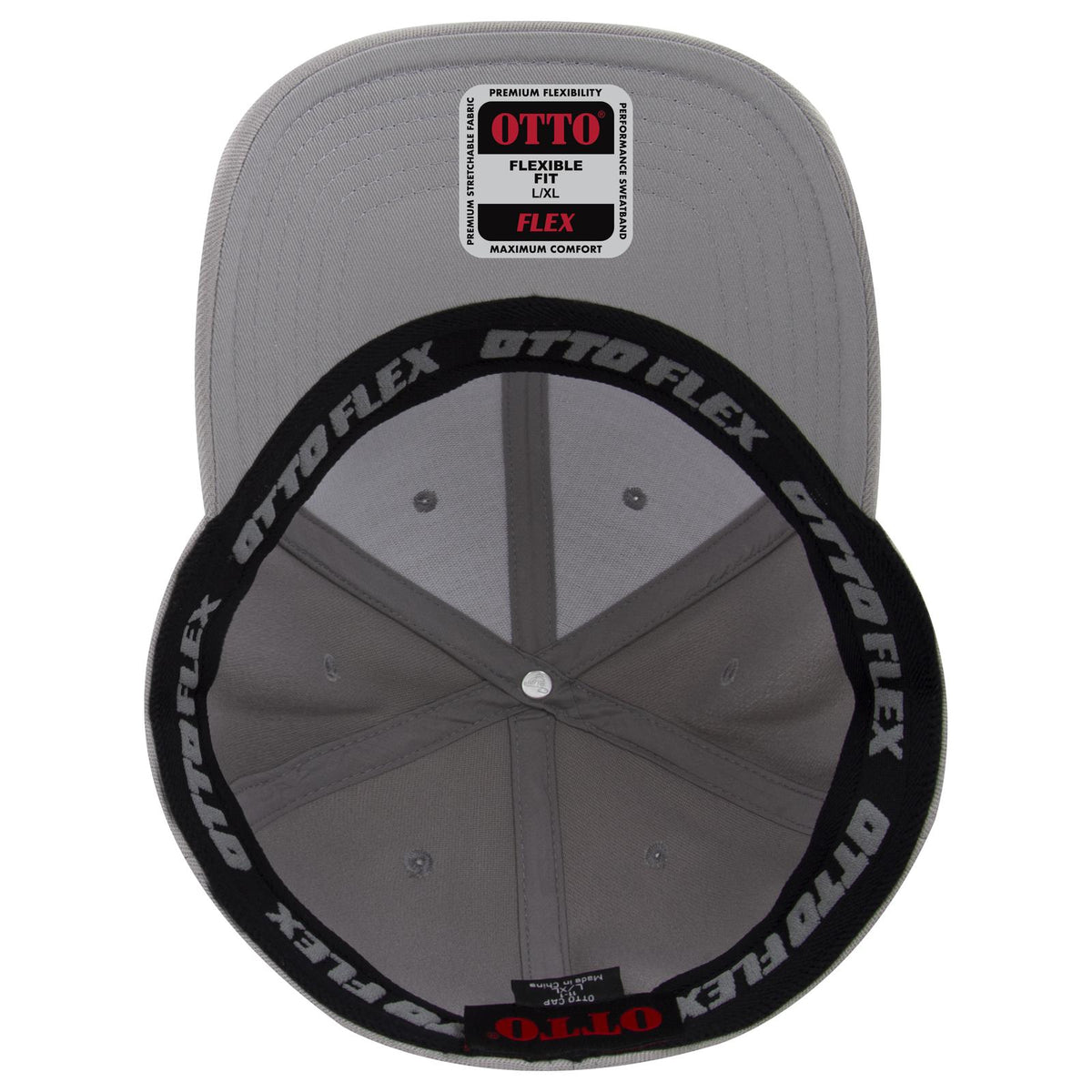 Inside View of 014 - Gray OTTO CAP "OTTO FLEX" Fitted 6 Panel Low Profile Baseball Cap