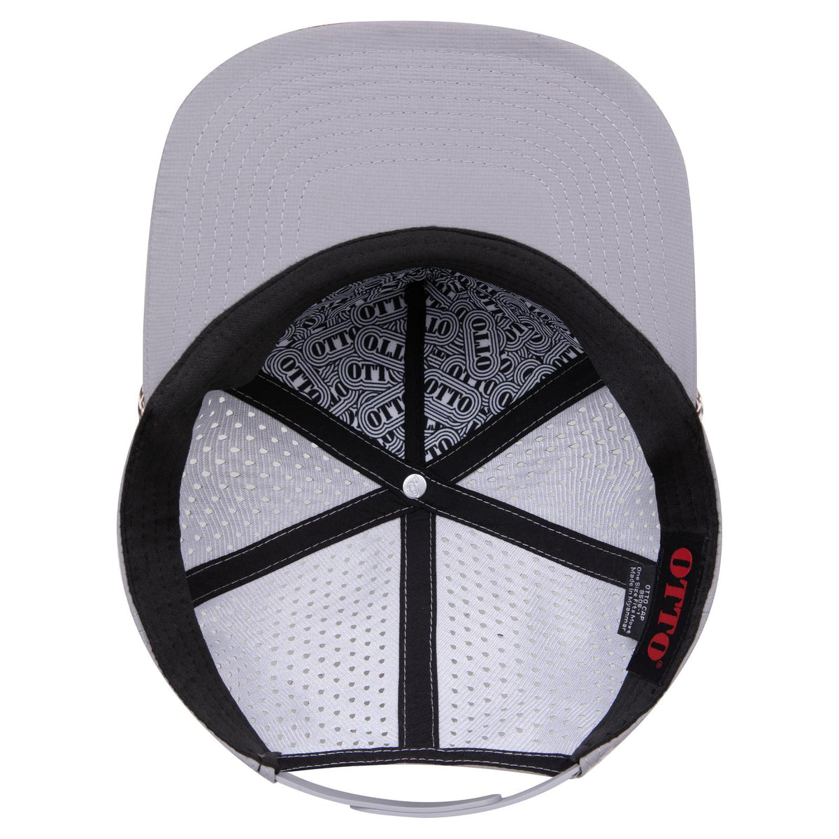 Inside View of 014 - Gray OTTO CAP "OTTO SNAP" 5 Panel Pro Style Snapback Hat