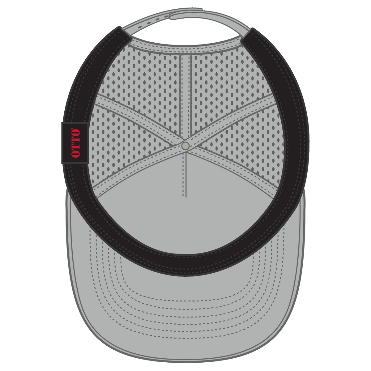 Inside View of 014 - Gray OTTO CAP "OTTO SNAP" 5 Panel Pro Style Snapback Hat