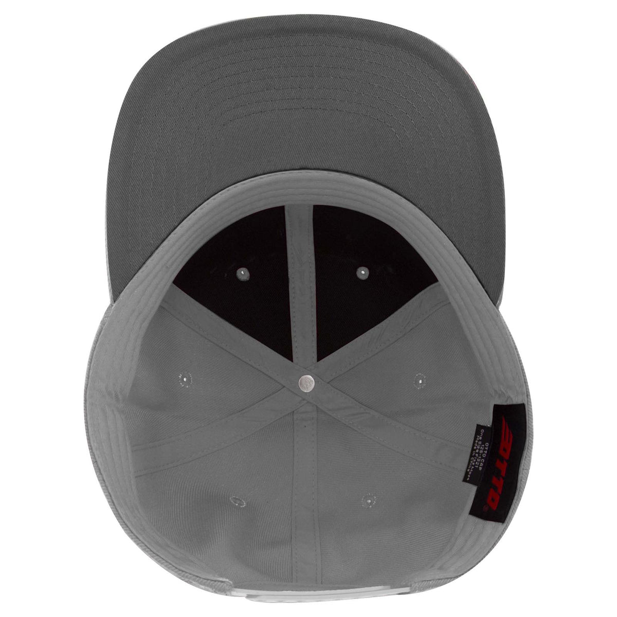 Inside View of 014 - Gray OTTO CAP "OTTO SNAP" 6 Panel Pro Style Snapback Hat