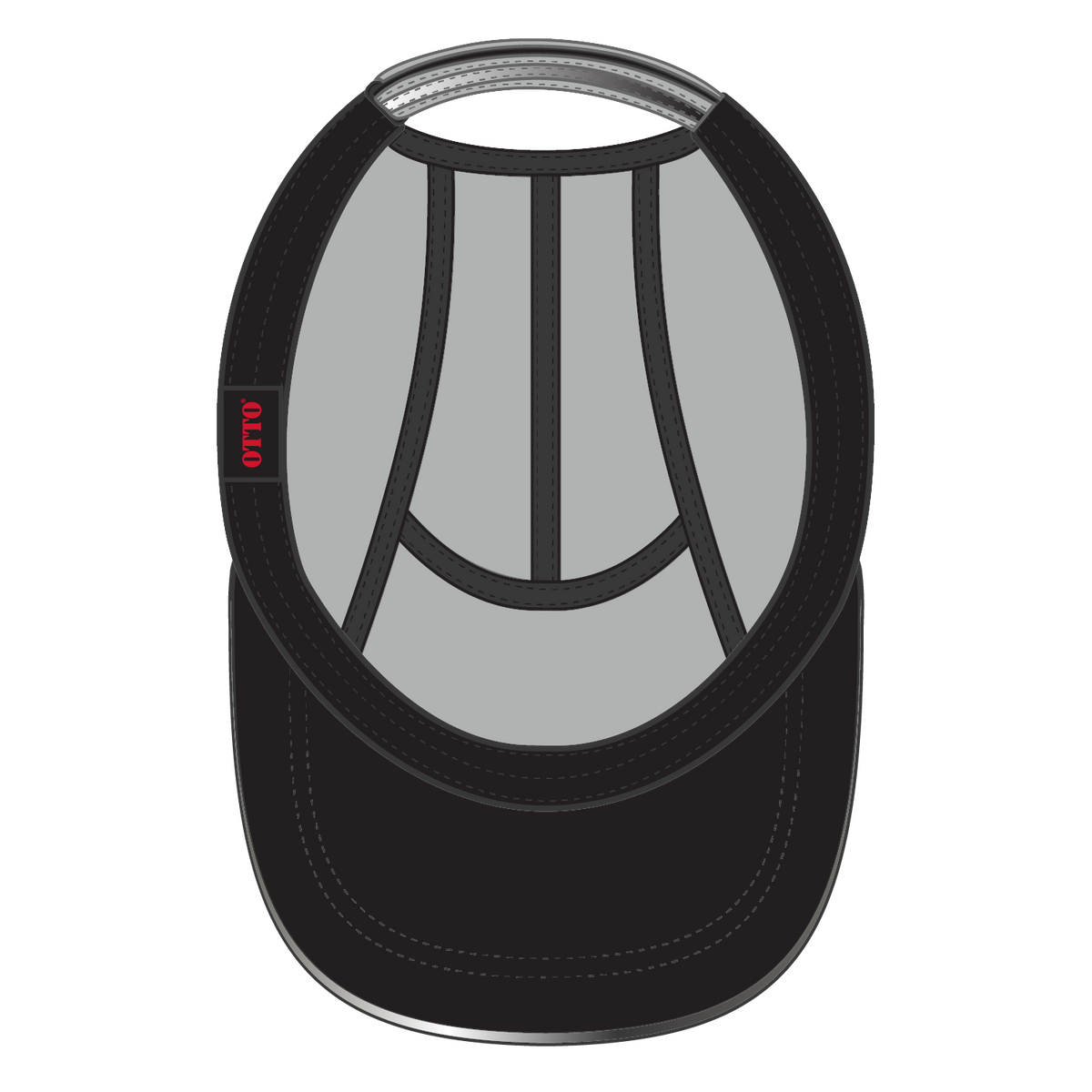 Inside View of 014 - Gray OTTO CAP Reflective 5 Panel Running Cap