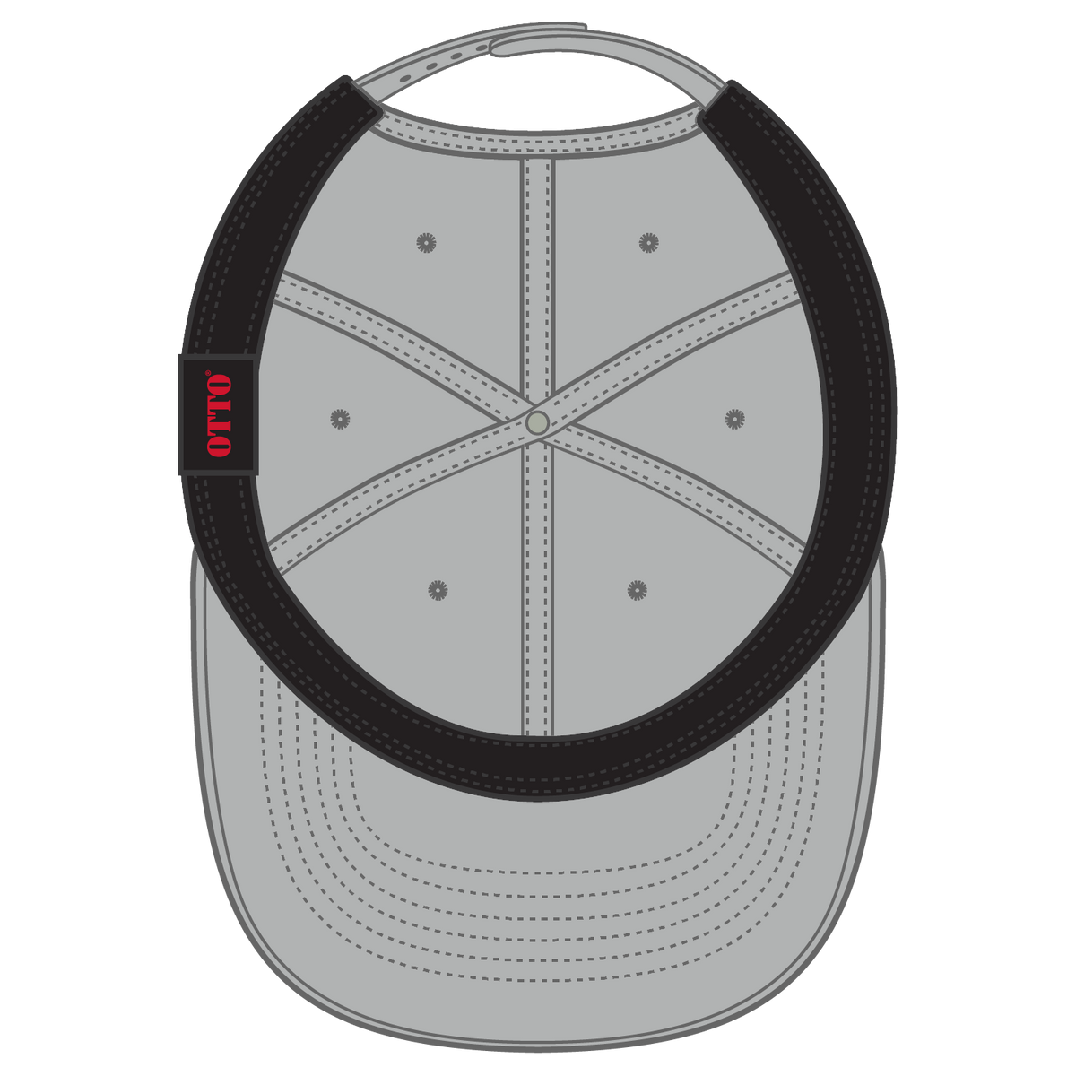 Inside View of 014 - Gray OTTO CAP Seamless 6 Panel Mid Profile Baseball Cap