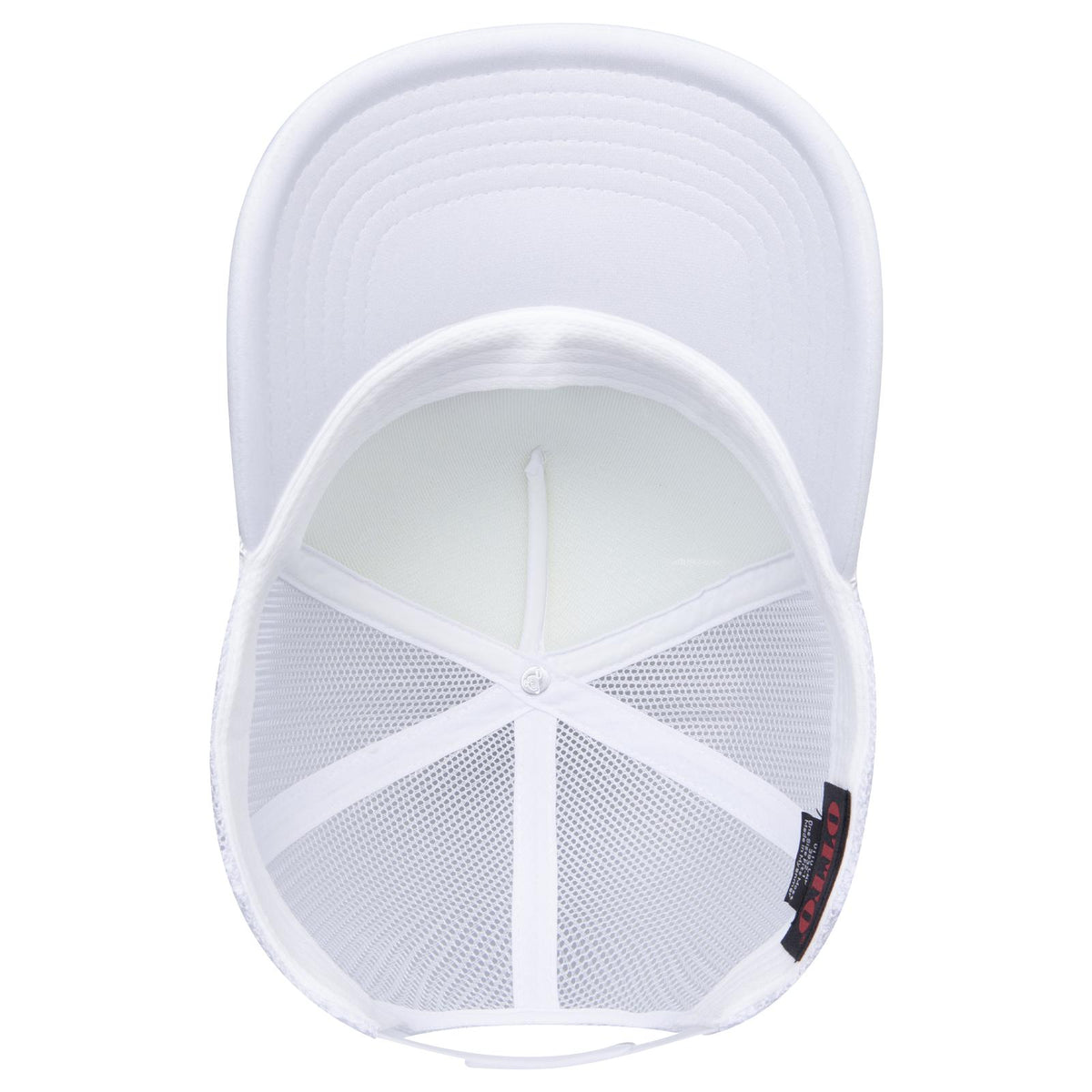 Inside View of 016 - White OTTO CAP 5 Panel High Crown Mesh Back Trucker Hat