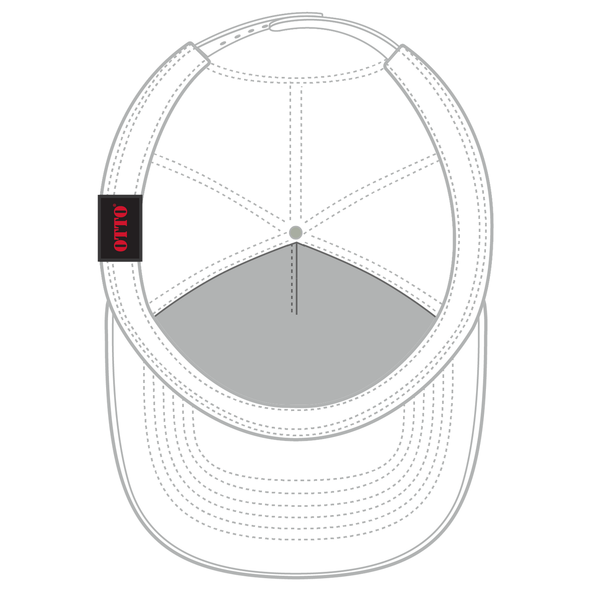 Inside View of 016 - White OTTO CAP 5 Panel High Crown Mesh Back Trucker Hat