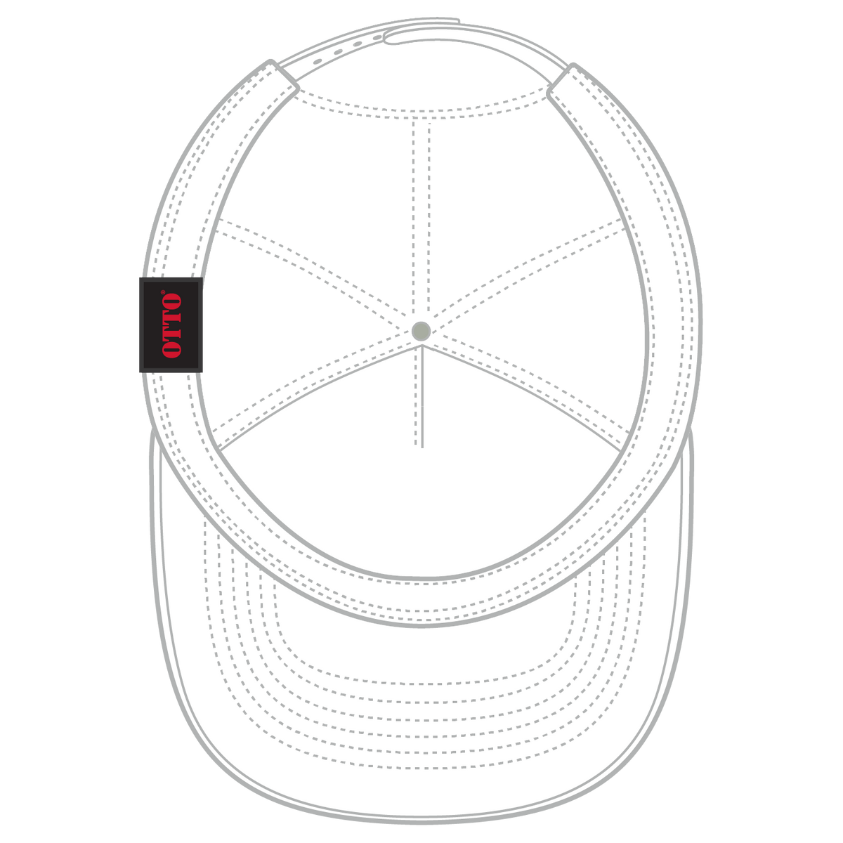 Inside View of 016 - White OTTO CAP 5 Panel High Crown Mesh Back Trucker Hat