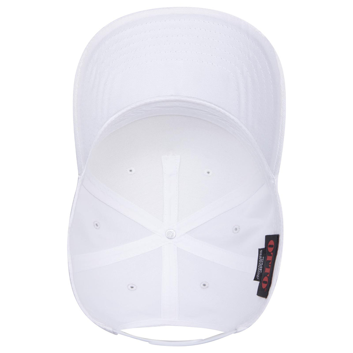 Inside View of 016 - White OTTO CAP 5 Panel Mid Profile Baseball Cap