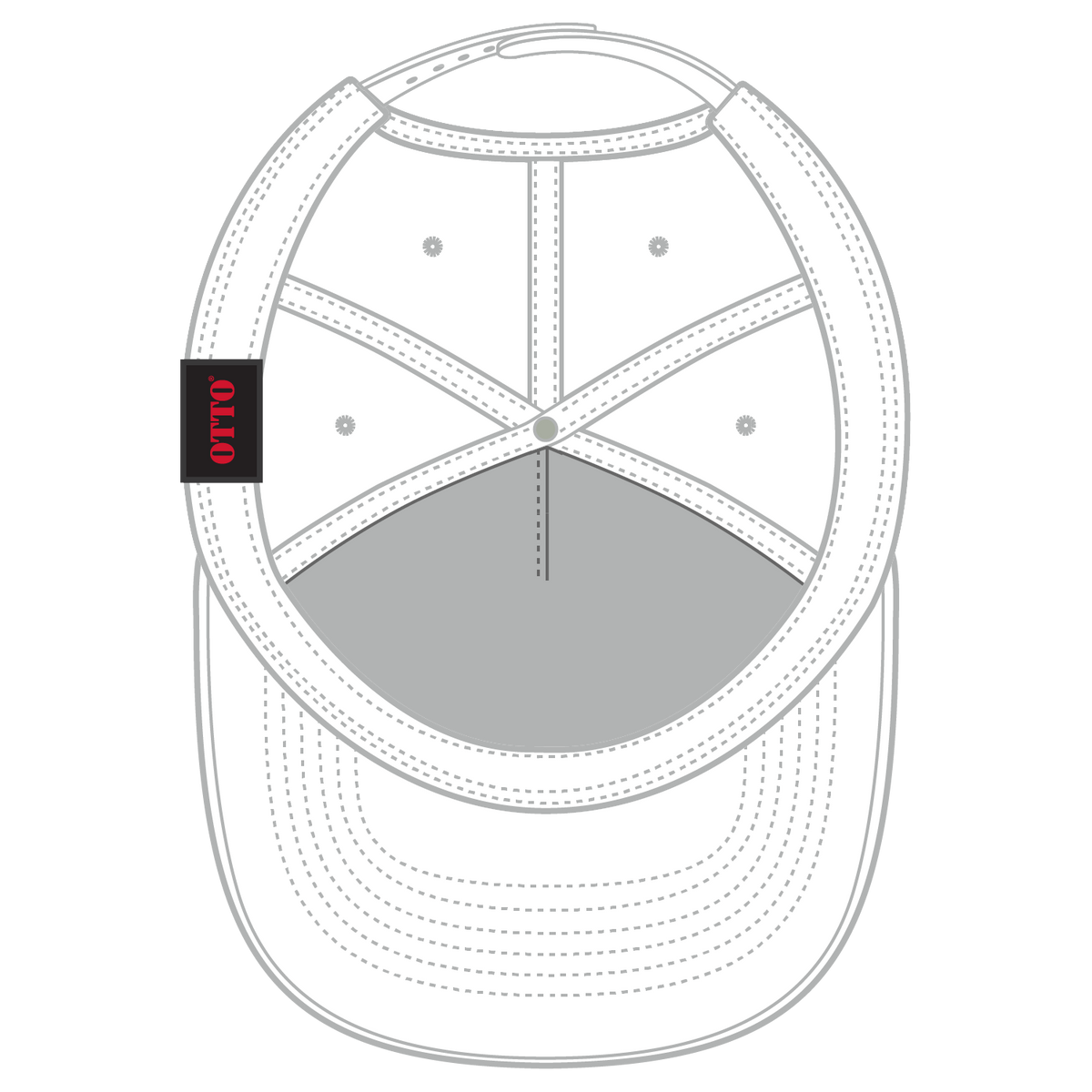 Inside View of 016 - White OTTO CAP 5 Panel Mid Profile Baseball Cap