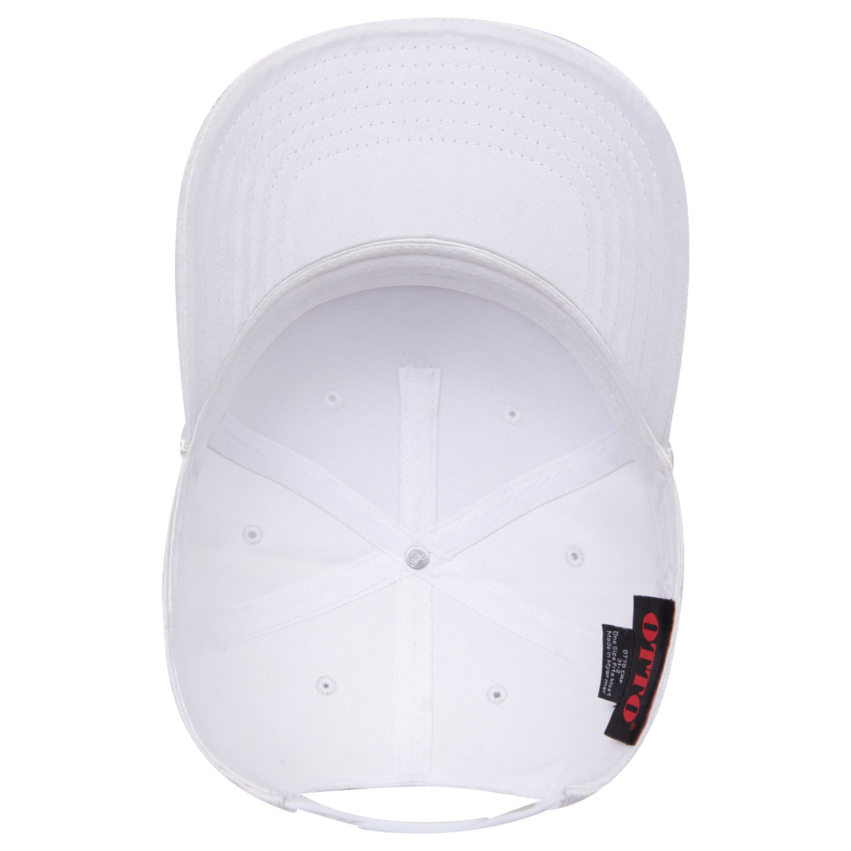 Inside View of 016 - White OTTO CAP 5 Panel Mid Profile Baseball Cap