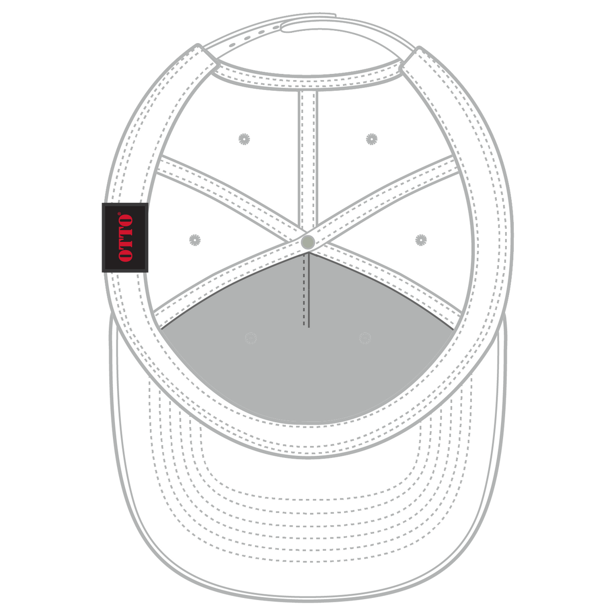 Inside View of 016 - White OTTO CAP 5 Panel Mid Profile Baseball Cap