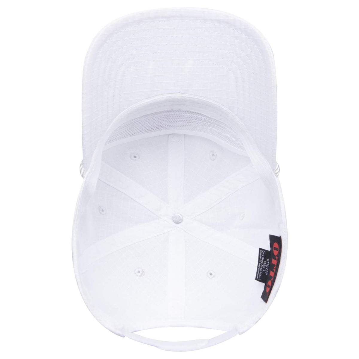 Inside View of 016 - White OTTO CAP 5 Panel Mid Profile Baseball Hat