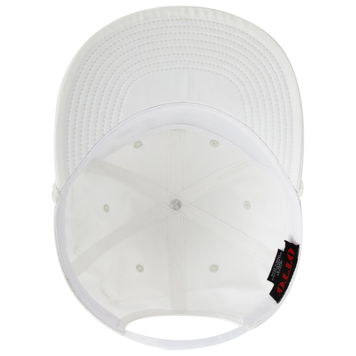 Inside View of 016 - White OTTO CAP 5 Panel Pro Style Baseball Cap