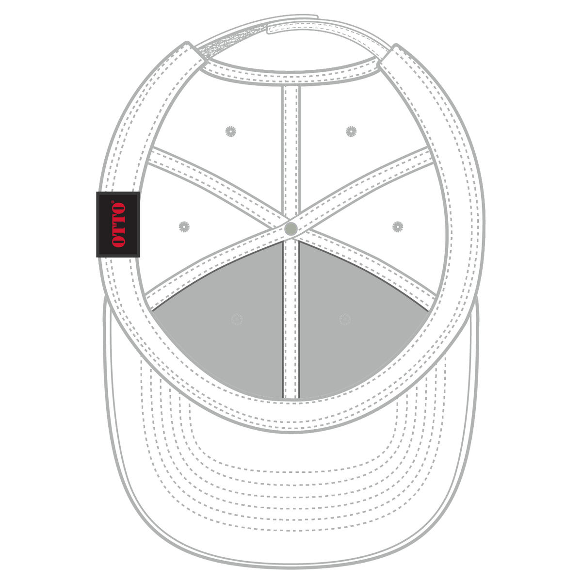 Inside View of 016 - White OTTO CAP 6 Panel Low Profile Baseball Cap