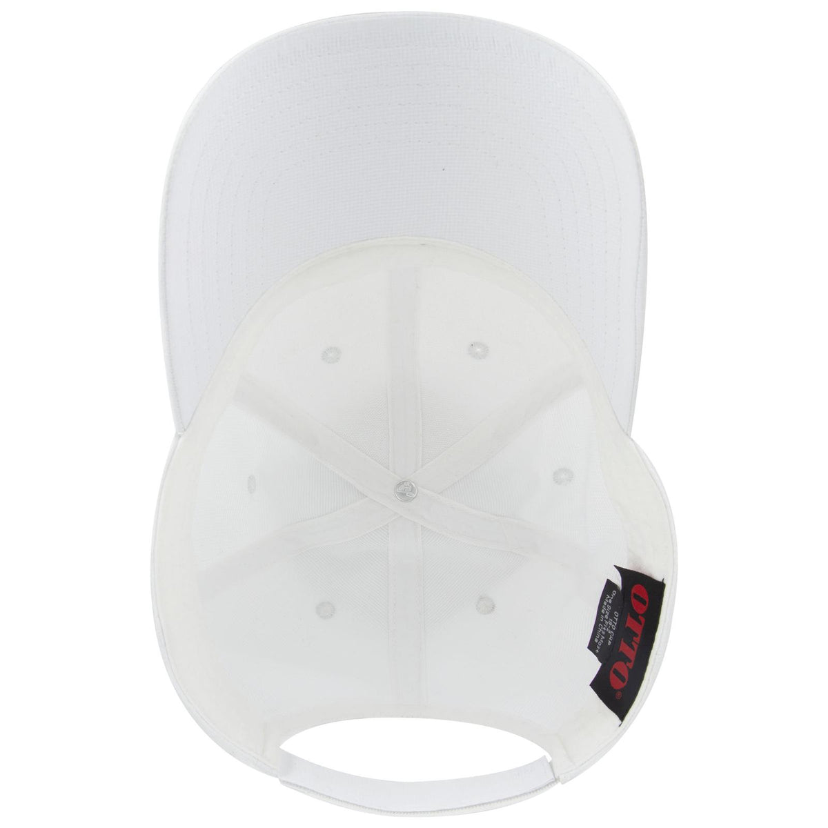 Inside View of 016 - White OTTO CAP 6 Panel Low Profile Baseball Cap