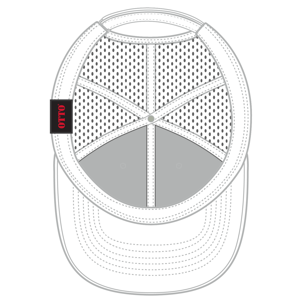 Inside View of 016 - White OTTO CAP 6 Panel Low Profile Baseball Cap