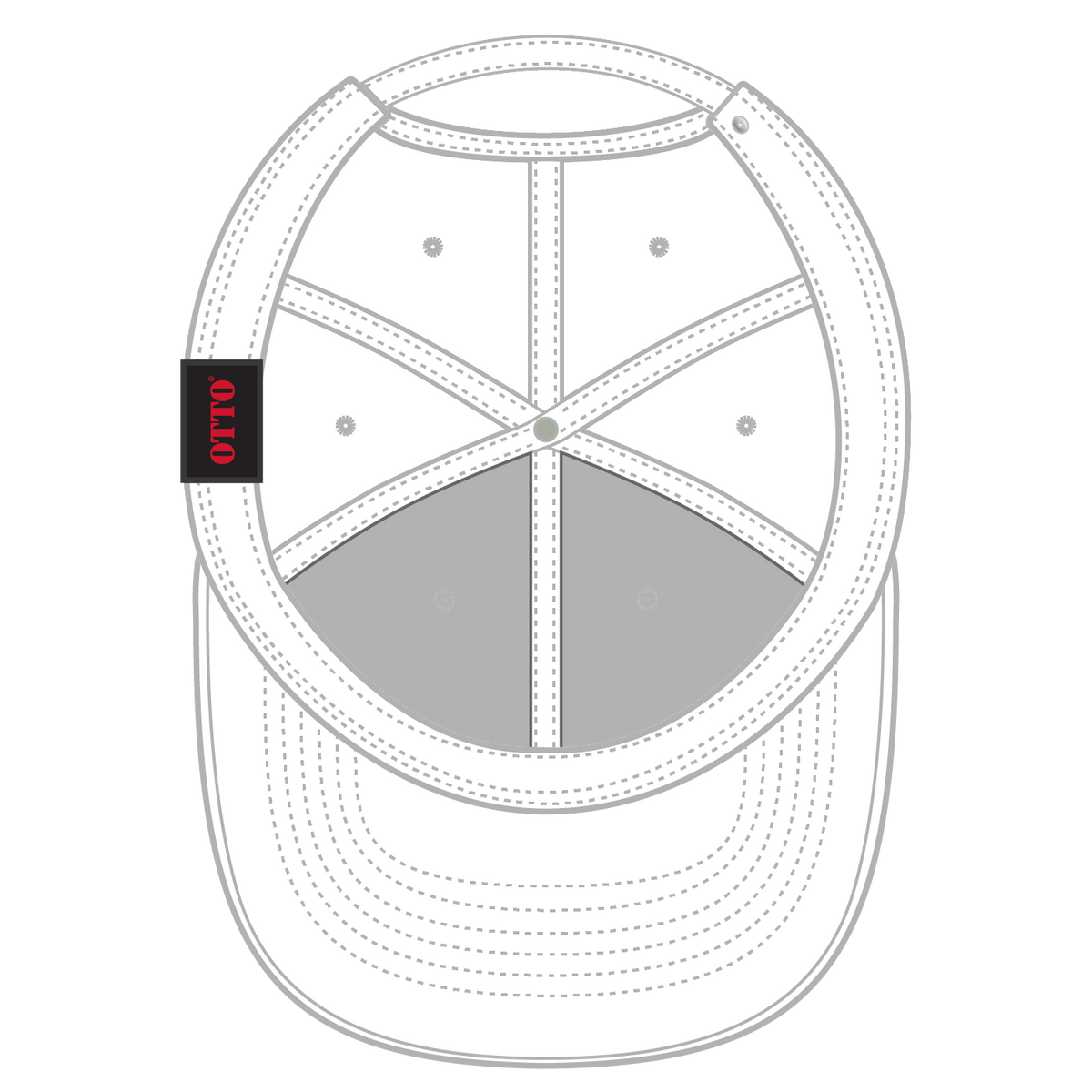 Inside View of 016 - White OTTO CAP 6 Panel Low Profile Baseball Cap