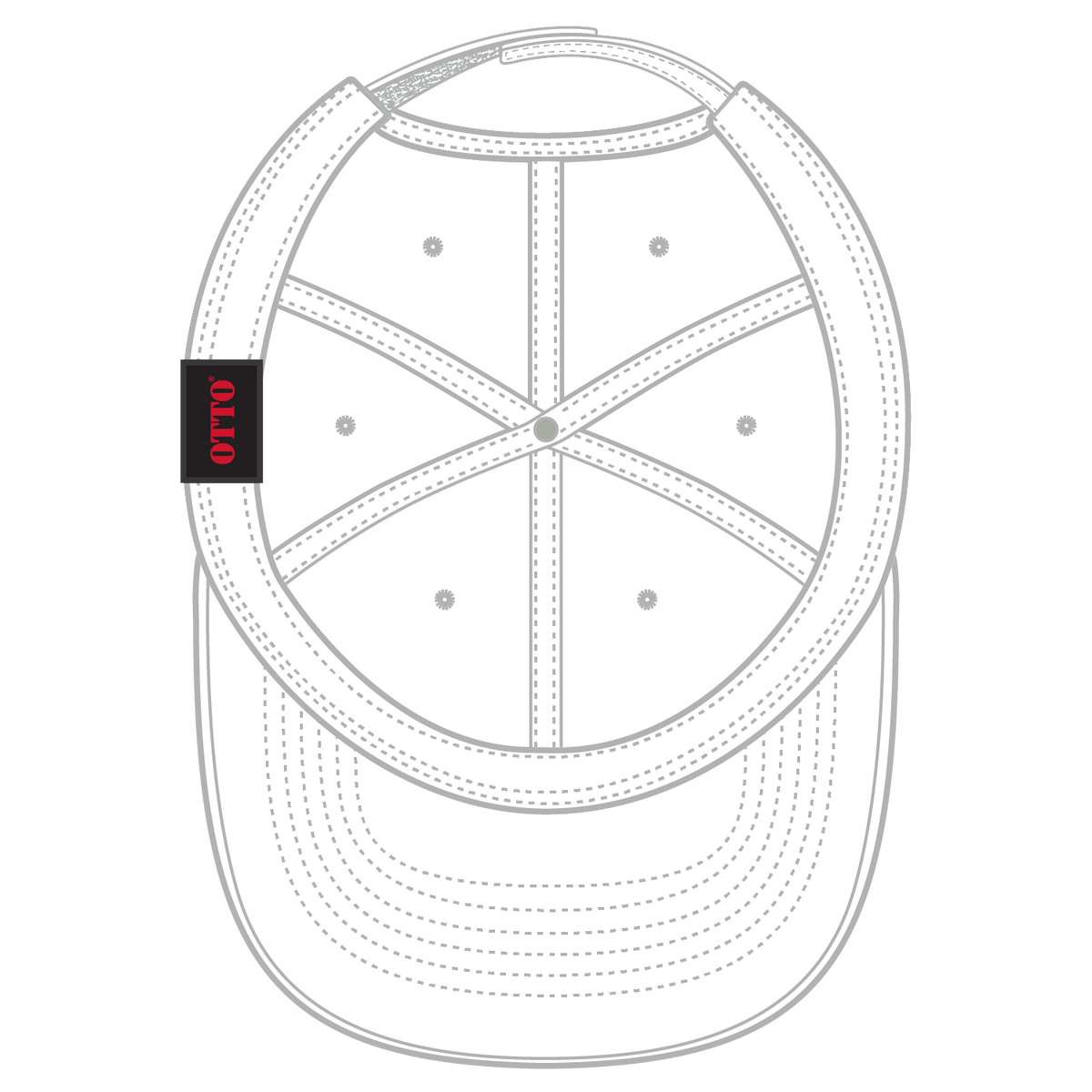 Inside View of 016 - White OTTO CAP 6 Panel Low Profile Baseball Cap