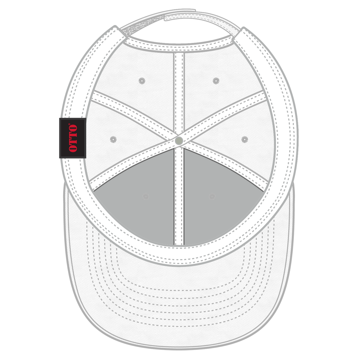 Inside View of 016 - White OTTO CAP 6 Panel Low Profile Baseball Cap