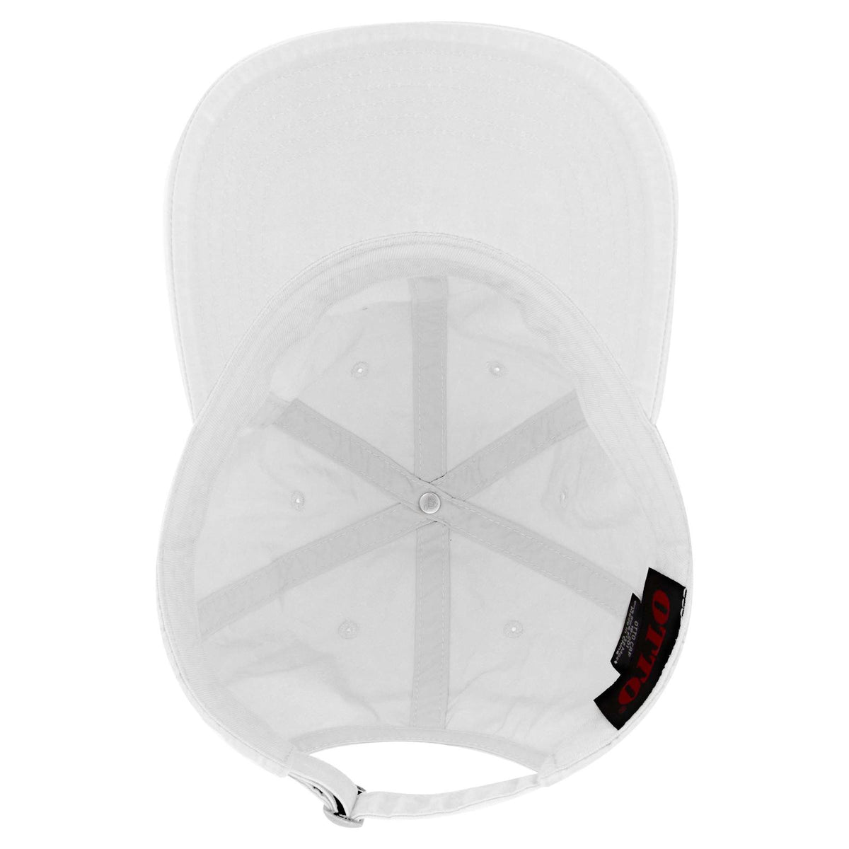 Inside View of 016 - White OTTO CAP 6 Panel Low Profile Dad Hat