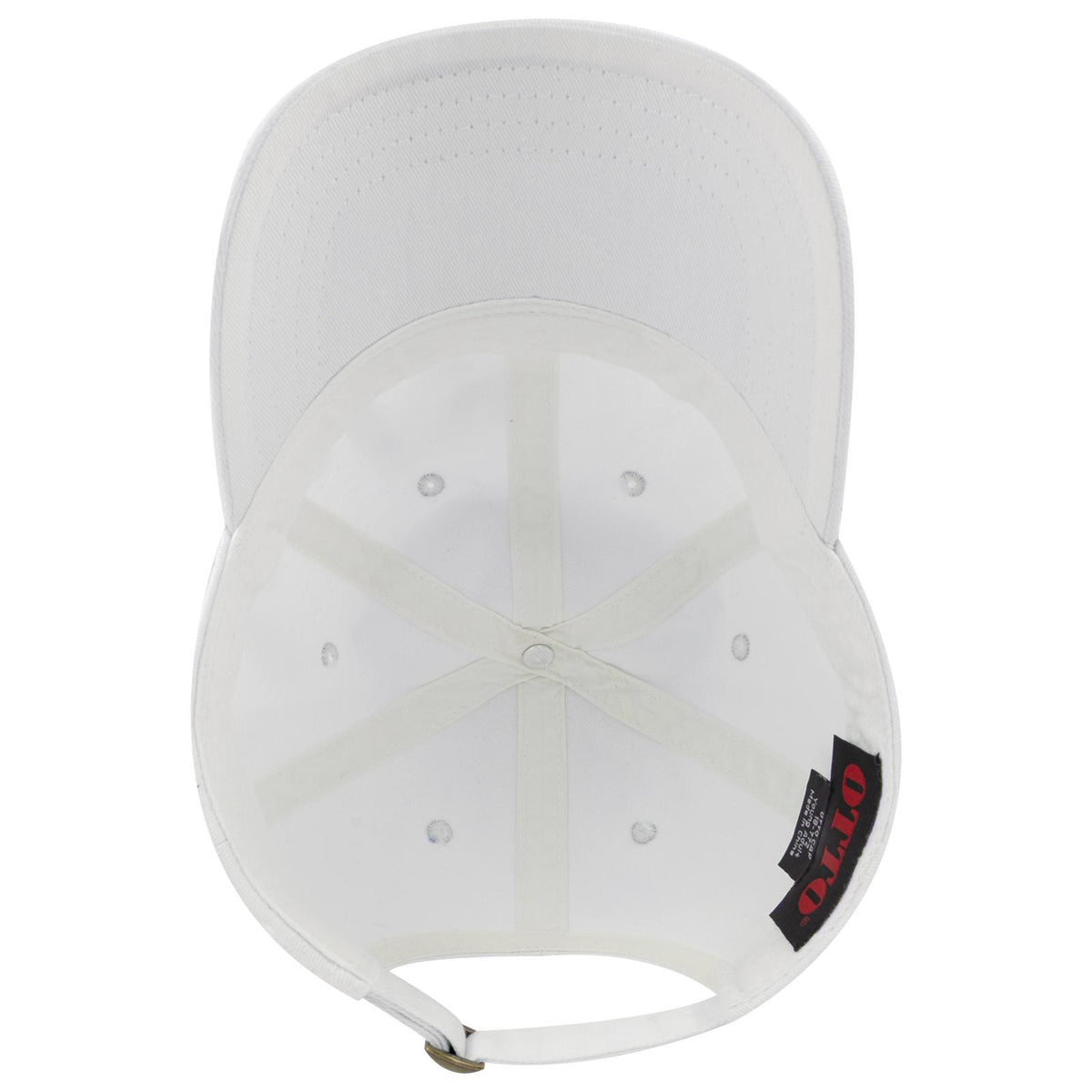 Inside View of 016 - White OTTO CAP 6 Panel Low Profile Dad Hat