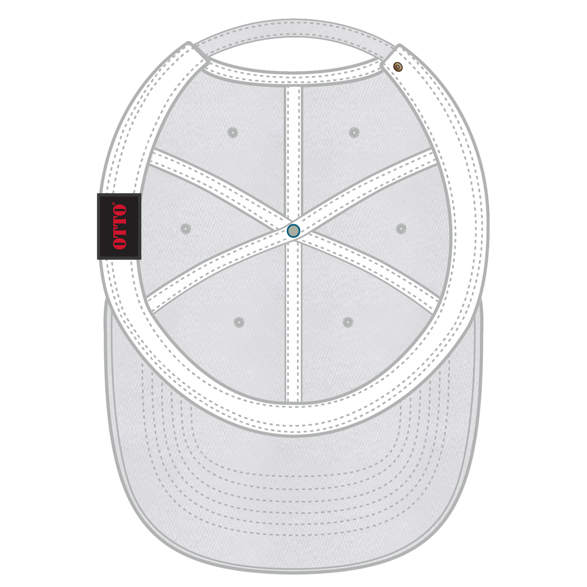 Inside View of 016 - White OTTO CAP 6 Panel Low Profile Dad Hat