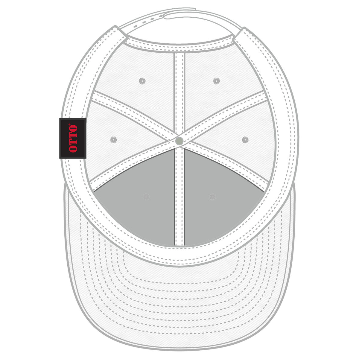 Inside View of 016 - White OTTO CAP 6 Panel Mid Profile Baseball Cap