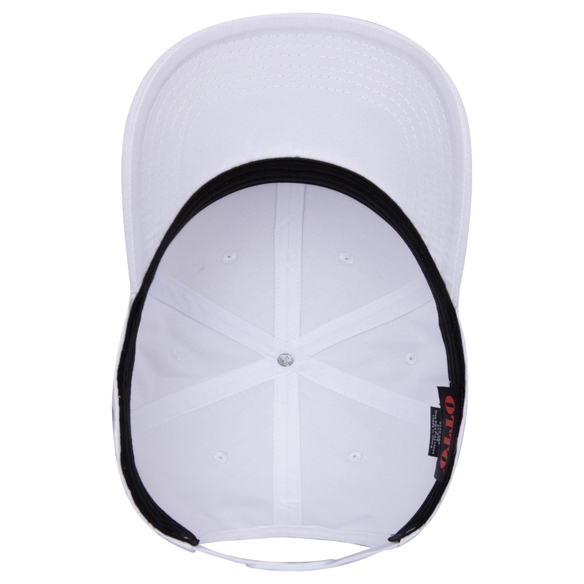 Inside View of 016 - White OTTO CAP 6 Panel Mid Profile Baseball Cap