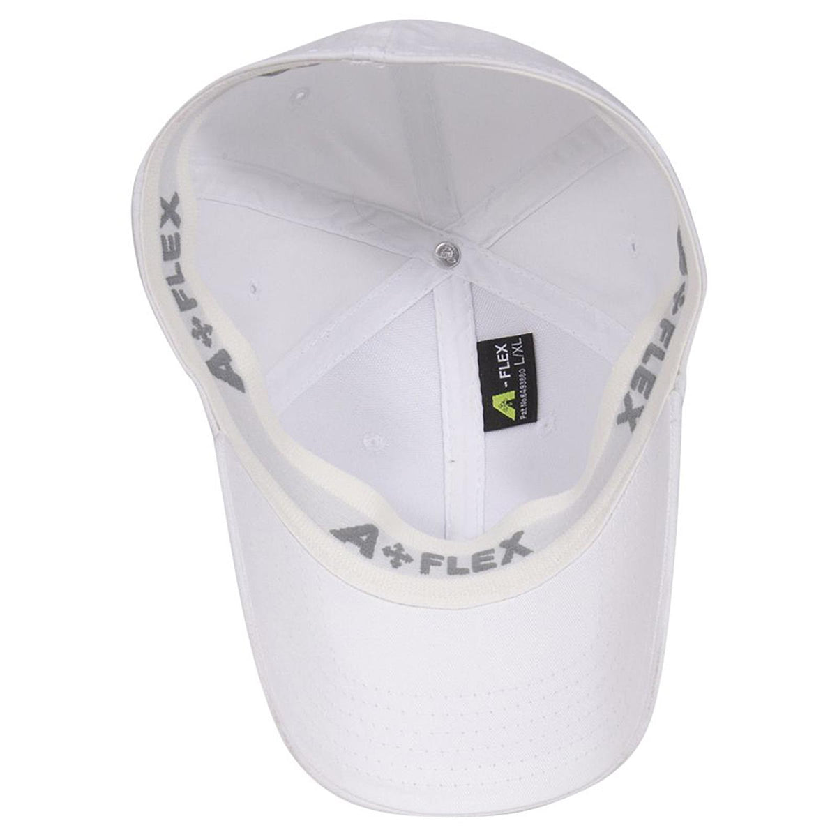 Inside View of 016 - White OTTO CAP "OTTO A-FLEX" Fitted 6 Panel Low Profile Baseball Cap