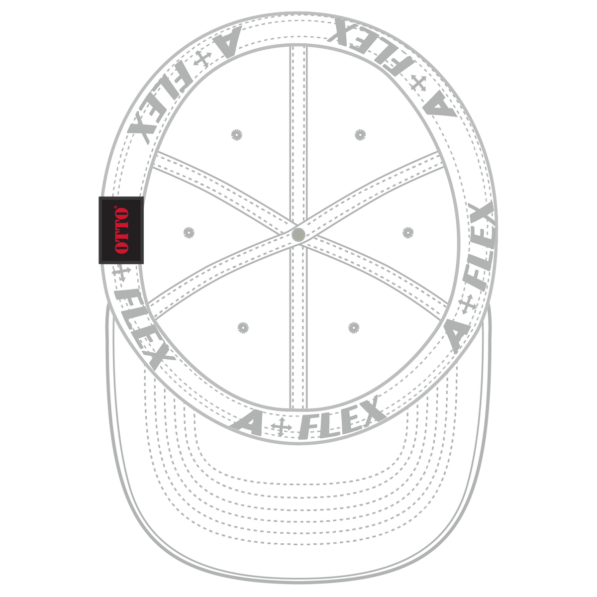 Inside View of 016 - White OTTO CAP "OTTO A-FLEX" Fitted 6 Panel Low Profile Baseball Cap