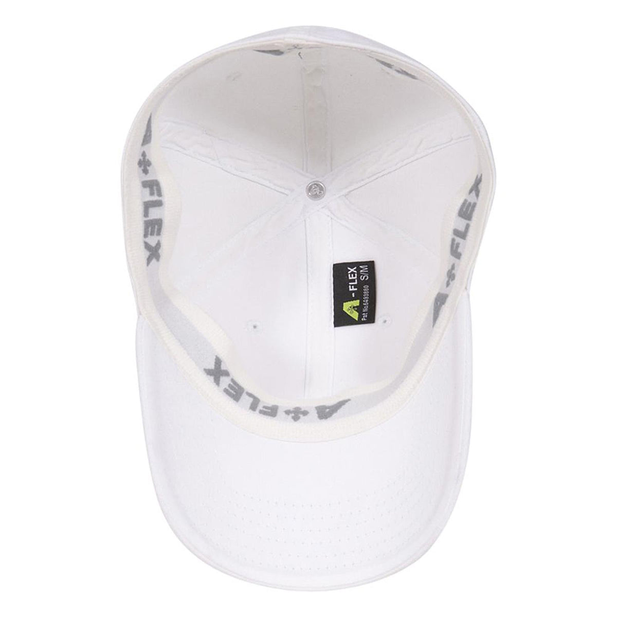 Inside View of 016 - White OTTO CAP "OTTO A-FLEX" Fitted 6 Panel Low Profile Baseball Cap