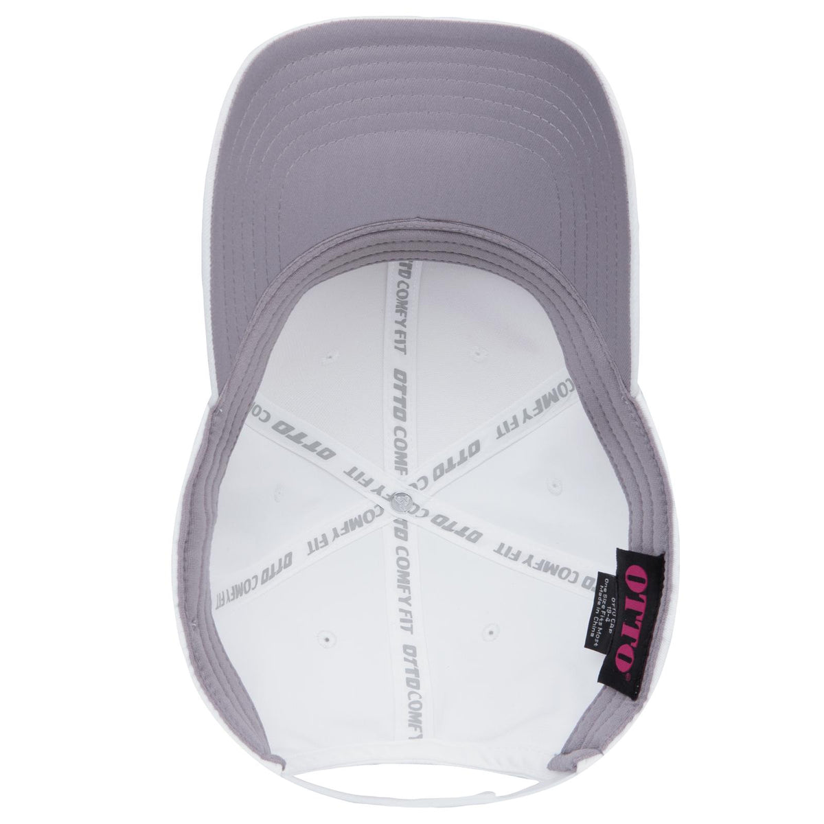 Inside View of 016 - White OTTO CAP "OTTO COMFY FIT" 6 Panel Low Profile Baseball Cap