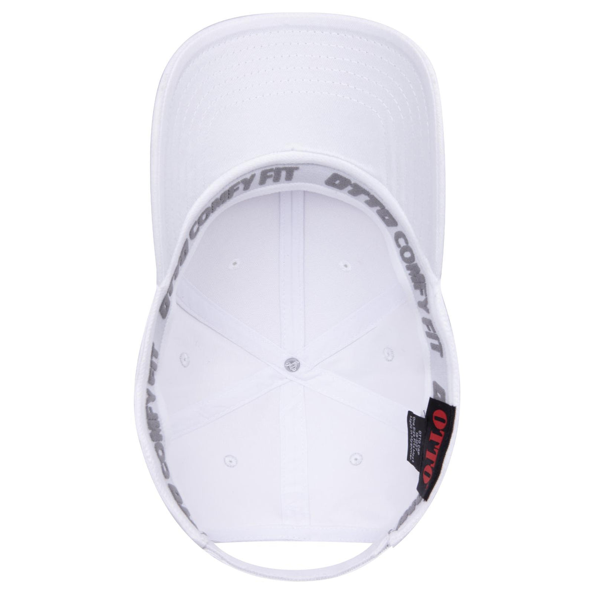 Inside View of 016 - White OTTO CAP "OTTO COMFY FIT" 6 Panel Low Profile Baseball Cap