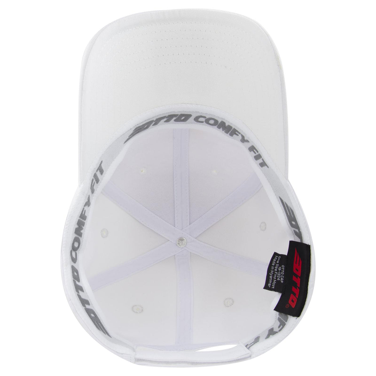Inside View of 016 - White OTTO CAP "OTTO COMFY FIT" 6 Panel Low Profile Baseball Cap