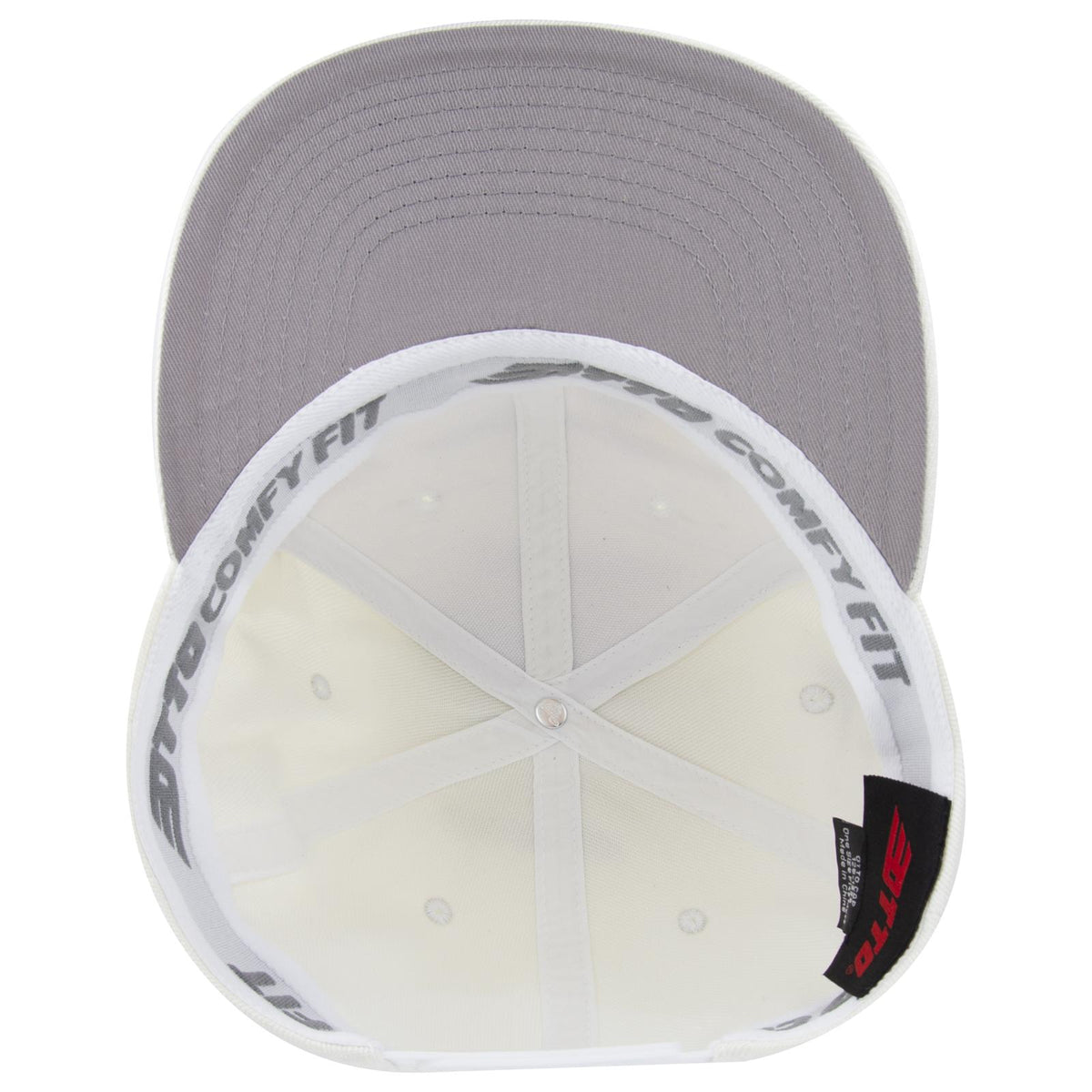 Inside View of 016 - White OTTO CAP "OTTO COMFY FIT" 6 Panel Pro Style Snapback Hat
