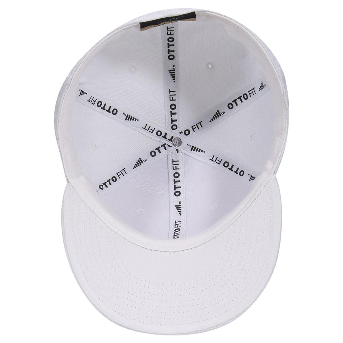 Inside View of 016 - White OTTO CAP "OTTO FIT" 6 Panel Mid Profile Flat Visor Baseball Cap