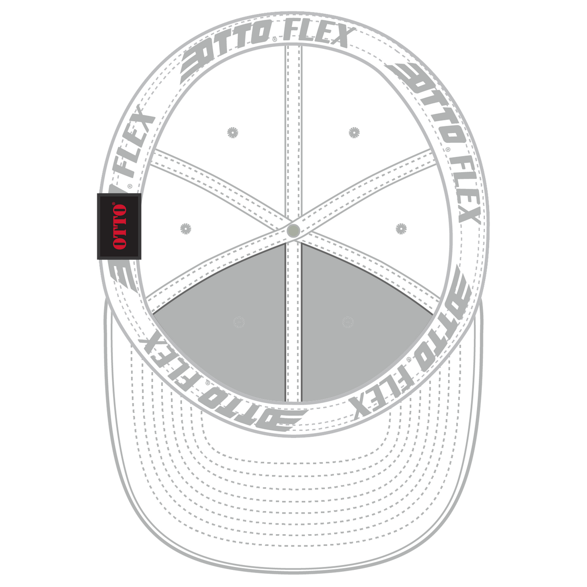 Inside View of 016 - White OTTO CAP "OTTO FLEX" Fitted 6 Panel Low Profile Baseball Cap