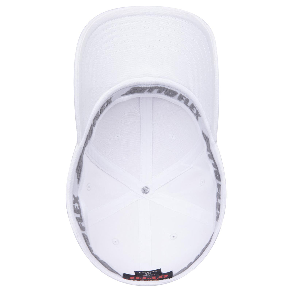 Inside View of 016 - White OTTO CAP "OTTO FLEX" Fitted 6 Panel Low Profile Baseball Cap