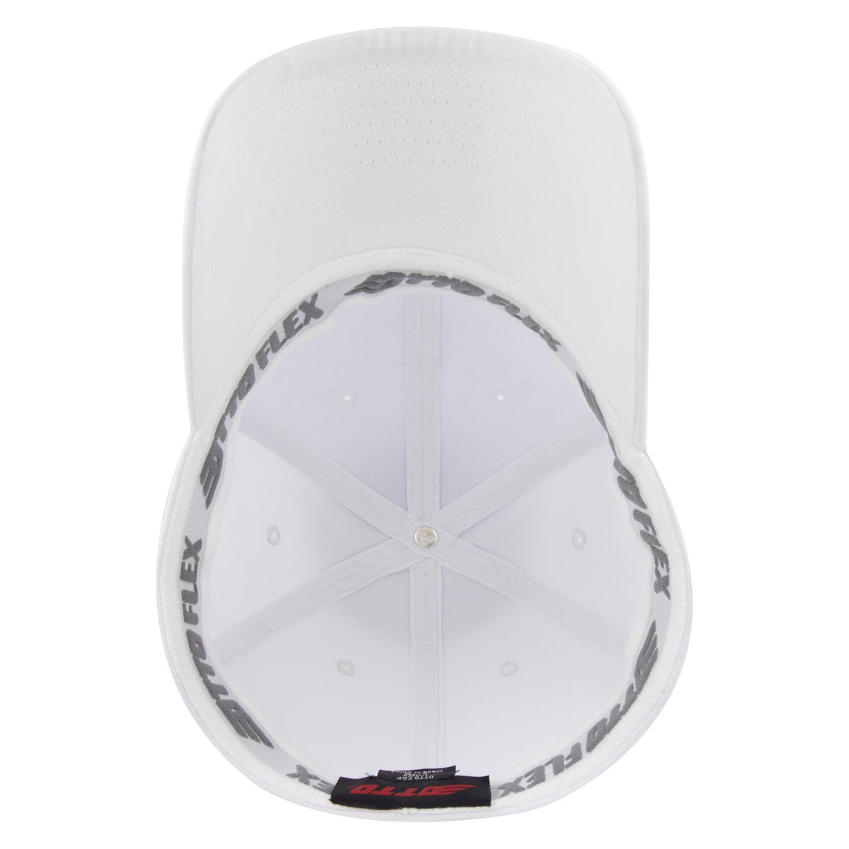 Inside View of 016 - White OTTO CAP "OTTO FLEX" Fitted 6 Panel Low Profile Baseball Cap